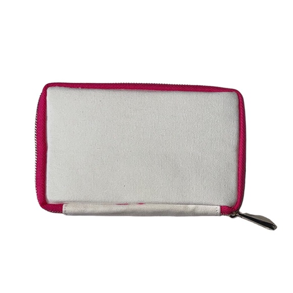 NEW Estée Lauder Pink and White Canvas Makeup Bag - Picture 3 of 6